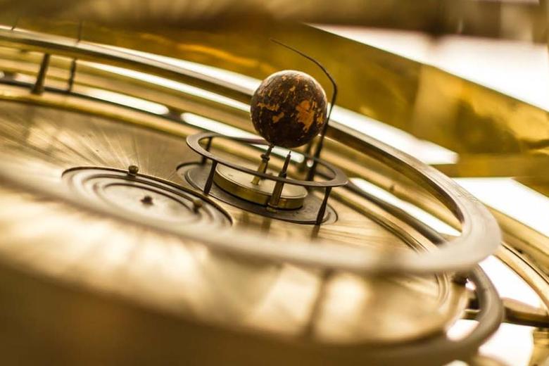 close-up view of an astrolabe