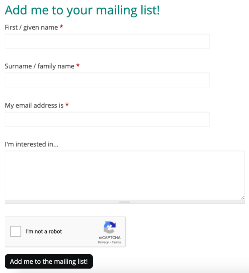 Screenshot of a simple web form Screenshot of a simple web form